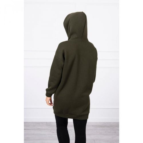 Hooded sweatshirt with patches khaki