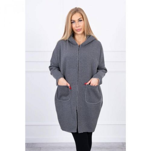 Insulated sweatshirt with a longer back graphite