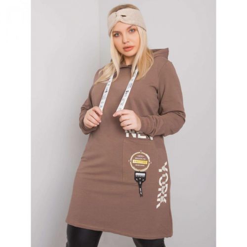 Plus size brown cotton tunic