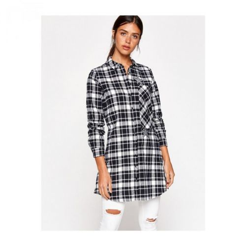 Koton Women's Black Plaid Shirt
