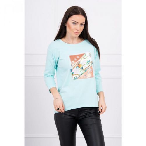 Blouse with graphics 3D Bird mint