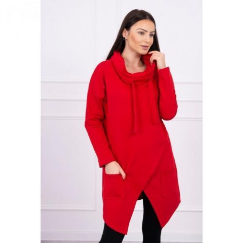 Tunic with envelope front Oversize red
