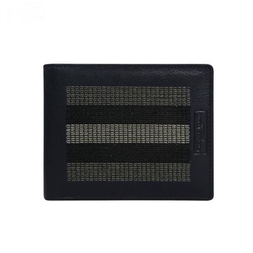 Men's dark blue wallet with horizontal gray stitching
