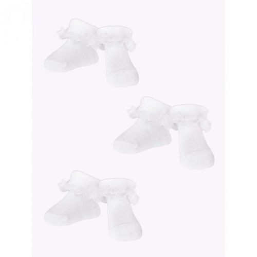 Yoclub Kids's Girls' Turn Cuff Ruffle Cotton Socks 3-pack SKA-0119G-010J