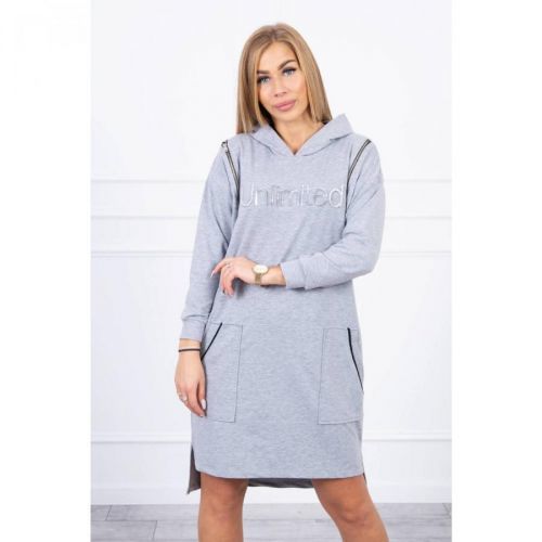 Dress with the inscription unlimited gray