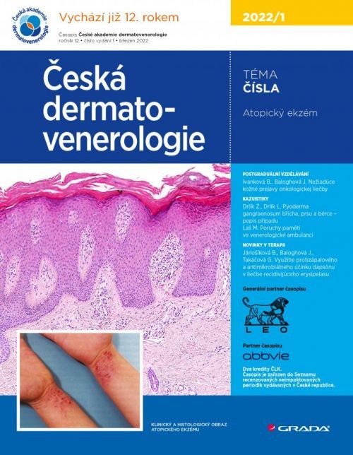 E-kniha: Česká dermatovenerologie 2022/1 od Hercogová Třešňák Jana