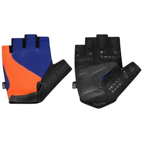 Spokey EXPERT Pánské cyklistické rukavice, modro-oranžové, vel. M - XL L