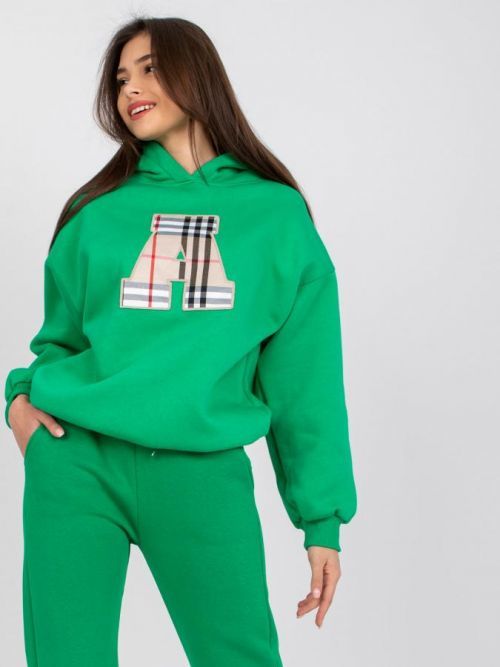 ZELENÁ MIKINA FELICJA S KÁROVANÝM PÍSMENEM 