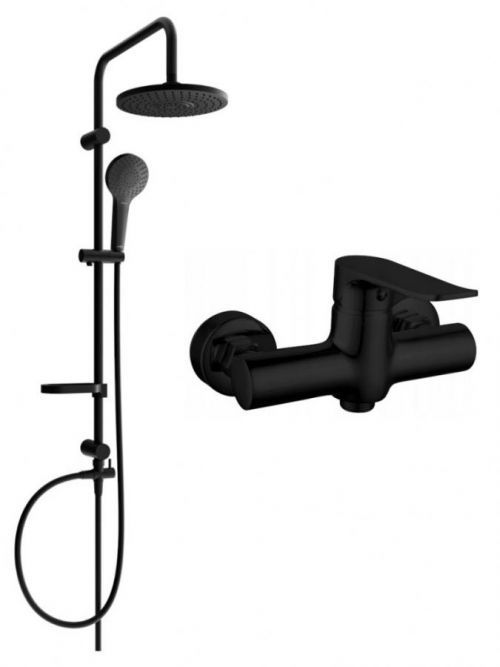 MEXEN/S Eriksprchový sloup včetně sprchové baterie Pecos, černá 72740205-70