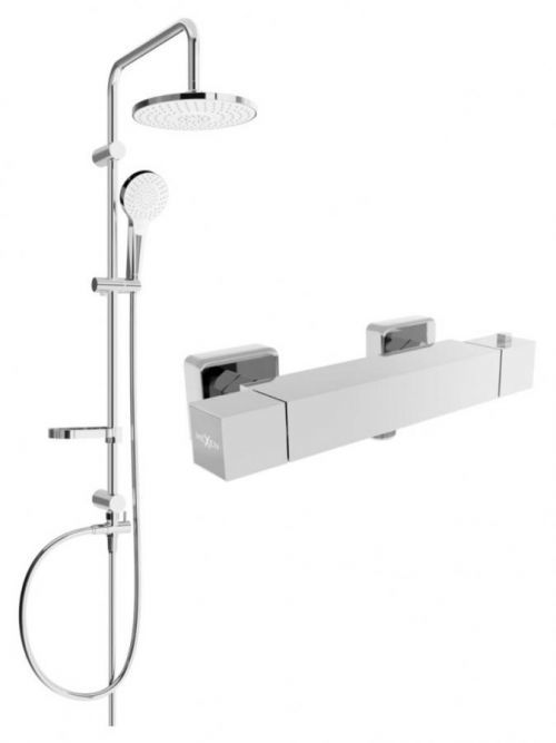 MEXEN/S Eriksprchový sloup včetně sprchové termostatické baterie Cube, chrom 77200205-00