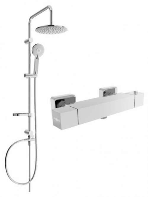 MEXEN/S Carlsprchový sloup včetně sprchové termostatické baterie Cube, chrom 77200240-00