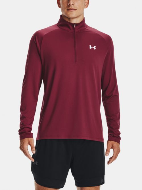 Under Armour Tech 2.0 1/2 Zip Triko Červená