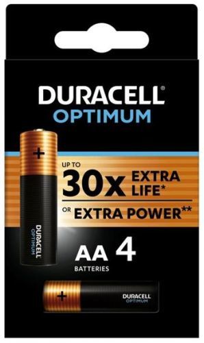 DURACELL Optimum AA alkalická baterie tužková AA 4 ks