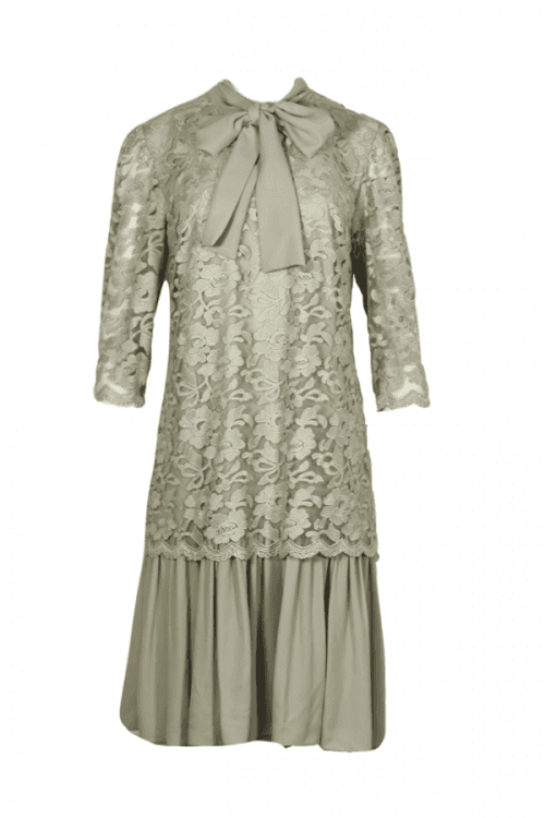 Dámské krajkované šaty s vázačkou a volánem - 0220M18 Glam - 40