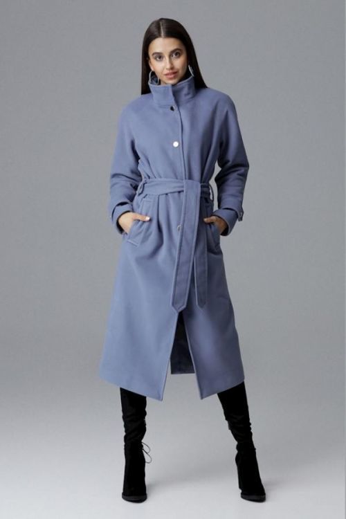 Dámský plášť / kabát M624 - Figl - 42 - modrá džínovina