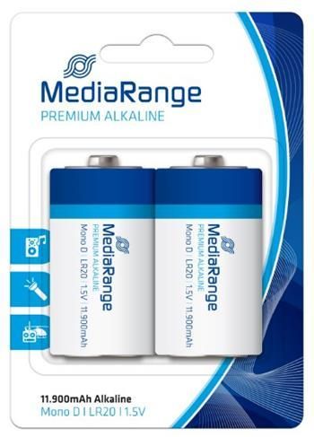 MediaRange Premium alkalické baterie Mono D 1,5V, 2ks