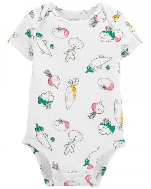 CARTER'S Body krátký rukáv Ivory Vegetables holka 3m