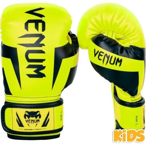 Venum ELITE BOXING GLOVES KIDS - EXCLUSIVE FLUO Dětské boxerské rukavice, Reflexní neon, velikost L