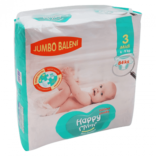 Happy Mimi Flexi Comfort dětské pleny 3 Midi Jumbo balení 84 ks