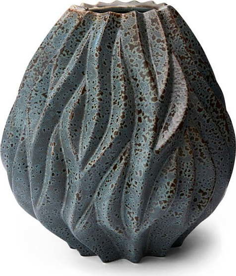 Šedá porcelánová váza Morsø Flame, výška 23 cm