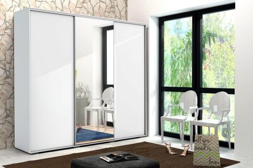 Skapski Šatní skříň Ska A25 XL Barva: Bílá, Rozměry: 250 cm, Dveře: Bílé