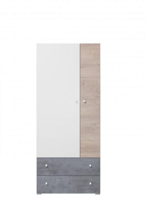 Meblar Šatní skříň Sigma SI3 Barva: Bílá/Beton, Varianta Si: Levá