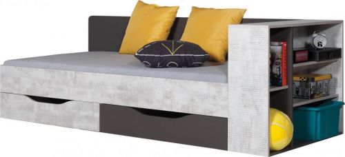 Meblar Dětská postel Tablo TA12 Barva: Grafit/Enigma, Varianty: Samostatná postel, Varianta Si: Čelo levé