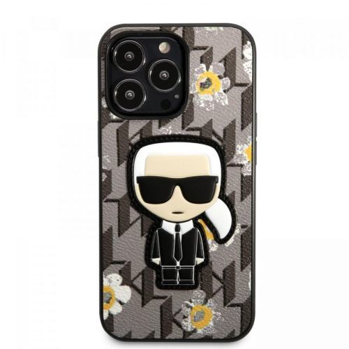 Zadní kryt Karl Lagerfeld Ikonik Flower pro Apple iPhone 13 Pro, šedá