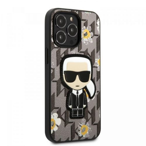 Zadní kryt Karl Lagerfeld Ikonik Flower pro Apple iPhone 13, šedá