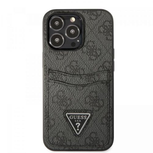 Zadní kryt Guess 4G Saffiano Double Card pro Apple iPhone 13 Pro, černá