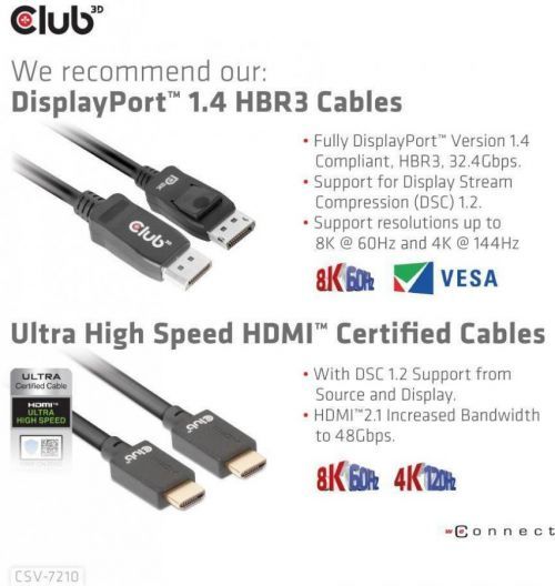 Club 3D Club3D síťový přepínač - Switch, DP/HDMI KVM Switch - Dual DP 4K 60Hz (CSV-7210)