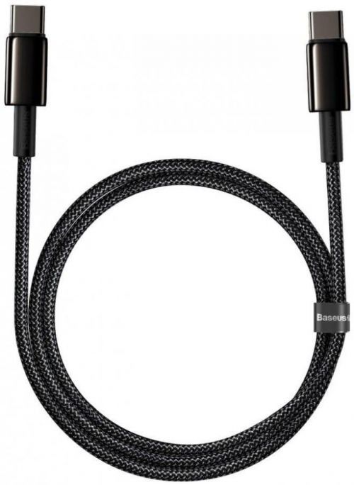 Baseus Tungsten Gold rychlonabíjecí / datový kabel USB-C na USB-C 100W 2m, černá (CATWJ-A01)