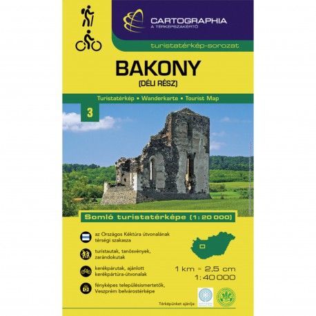 Cartographia Bakony/ Bakoňský les Jih 1:20 000 turistická mapa
