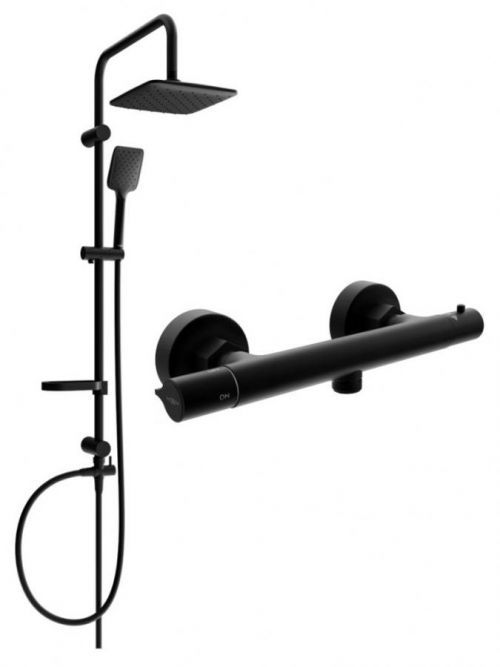 MEXEN/S Svensprchový sloup včetně sprchové termostatické baterie Slim, černá 77105262-70