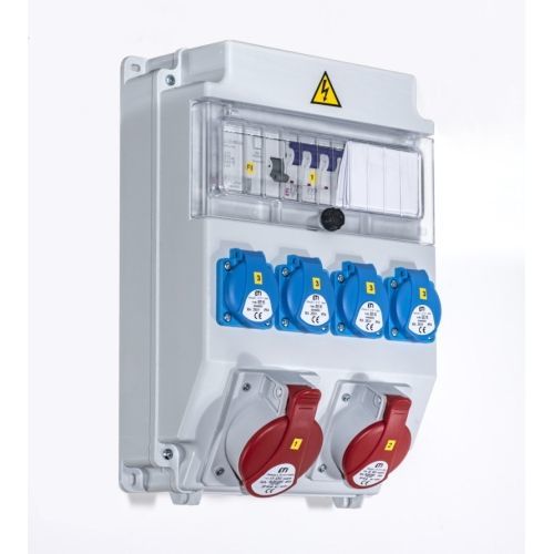 Zásuvková skříň EDS11 RCD 4-2/2-5 16/32 IP54 jištěná zásuvky 4x230V/16A 1x400V/32A/5p 1x400V/16A/5p 001105415