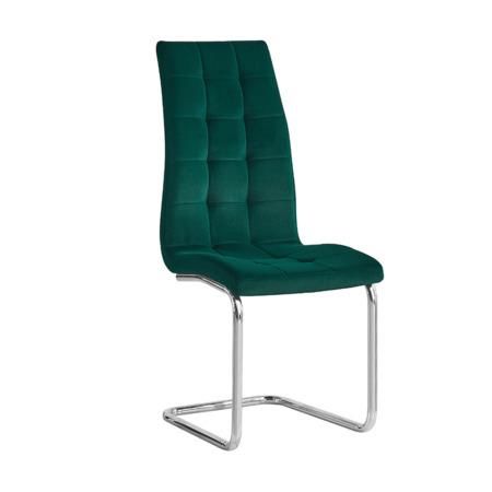 Kondela Jídelní židle, smaragdová Velvet látka / chrom, SALOMA NEW