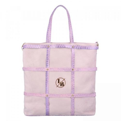 Výrazná dámská semišová kabelka Laura Mistick, šeříková