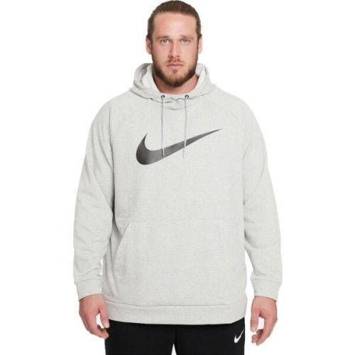 Nike DRY HOODIE PO SWOOSH M Pánská tréninková mikina, Šedá,Černá, velikost M