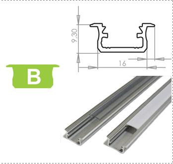 LEDLabs Hliníkový profil LUMINES B zápustný 1m pro LED pásky, hliník