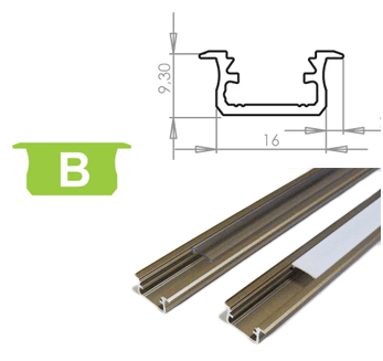 LEDLabs Hliníkový profil LUMINES B zápustný 2m pro LED pásky, inox