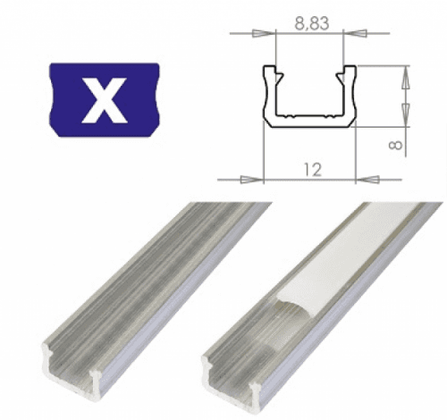 LEDLabs Hliníkový profil LUMINES X 2m pro LED pásky, hliník