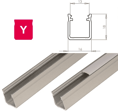 LEDLabs Hliníkový profil LUMINES Y 1m pro LED pásky, stříbrný eloxovaný