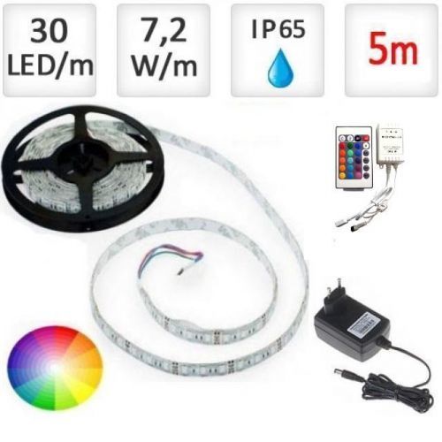 LED21 LED pásek 5m RGB 5050, 30 LED/m, 36W, IP65, sada