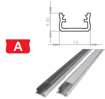LEDLabs Hliníkový profil LUMINES A 1m pro LED pásky, hliník