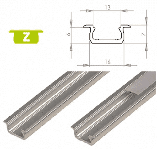 LEDLabs Hliníkový profil LUMINES Z zápustný 2m pro LED pásky, stříbrný