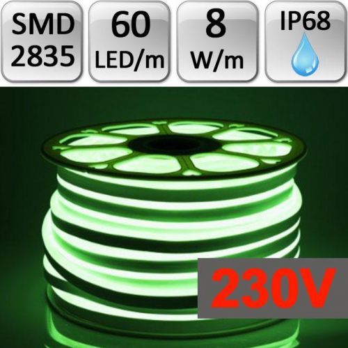 LED21 LED NEON FLEX pásek 1m 230V SMD 2835 8W/m IP68 zelený