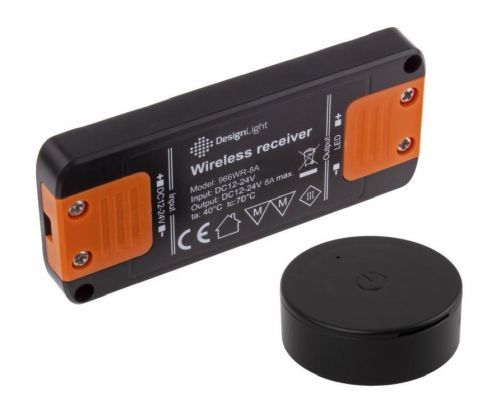 LED21 Sestava RF dotykového spínače se stmívačem pro jednobarevné LED pásky a žárovky 8A, ČERNÝ