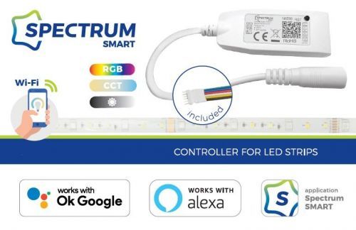 LED21 Kontroler - řídicí jednotka pro RGBW+CCT+DIMM 12/24V DC 24W/48W LED pásky s konektorem Wi-Fi Spectrum SMART