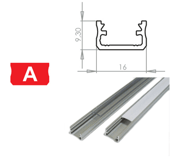 LEDLabs Hliníkový profil LUMINES A 1m pro LED pásky, stříbrný eloxovaný