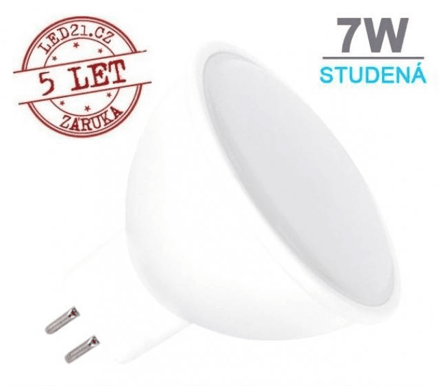 Optonica LED žárovka 7W GU5.3 500lm 12V DC Studená bílá